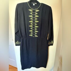 St. John Elegant Black Knit Dress - 10